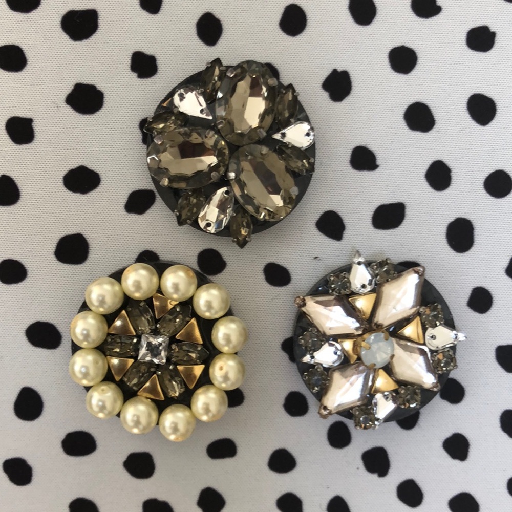 set of 3 decorative blinged out magnets